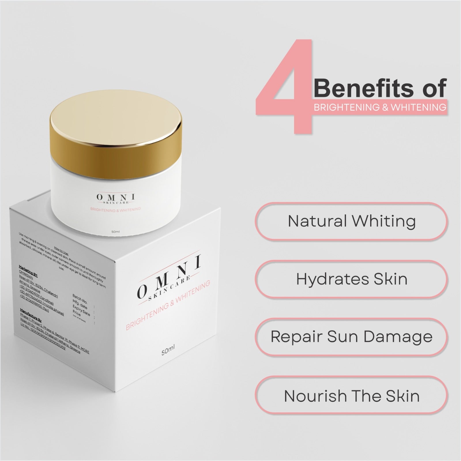 Omni White Cream Glowing Skin with Advanced Whitening Brightening